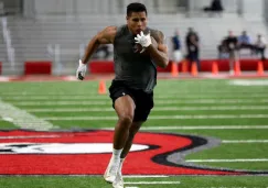 Máximo González durante el NFL International Pro Day