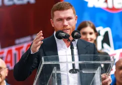 Canelo, durante la presentación de una de sus peleas