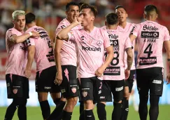 Necaxa, festejando un gol contra Veracruz