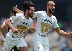 Pumas en festejo de gol ante Xolos 