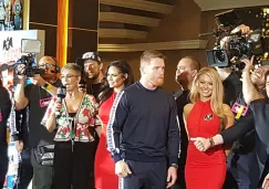 Canelo, durante conferencia de prensa previa a su pelea contra Jacobs