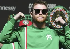 Canelo Álvarez durante el pesaje de la pelea con Daniel Jacobs