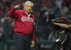 Andrés Manuel López Obrador en la inauguración del estadio de los Diablos Rojos