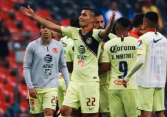 Paul Aguilar celebra un gol con el América