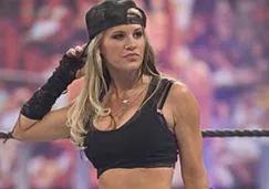 Ashley Massaro antes de una lucha en la WWE