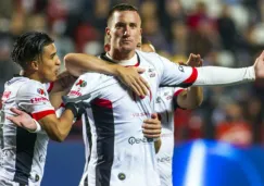 Leo Ramos festeja uno de sus goles ante Xolos 