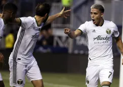 Brian Fernández celebra su anotación frente al Philadelphia Union