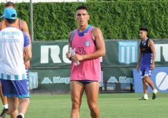 Ricardo Centurión, durante un entrenamiento con el Racing Club