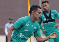 Gallito Vázquez en un entrenamiento con Santos Laguna