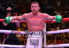 Canelo Álvarez, durante su pelea ante Daniel Jacobs 