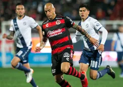 Ariel Nahuelpán, durante juego contra Puebla 