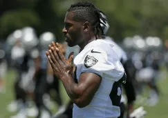 Antonio Brown durante un entrenamiento de los Raiders