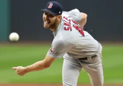 Chris Sale en un lanzamiento durante un encuentro ante Cleveland Indians