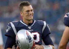 Tom Brady sonríe en un partido de Patriots