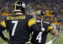 Antonio Brown y Ben Roethlisberger con los Steelers