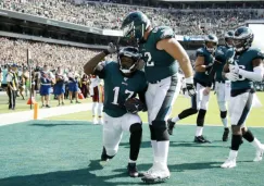 Jugadores de Eagles festejan anotación contra Redskins