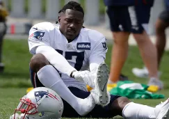 Antonio Brown en el entrenamiento de los Patriots