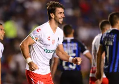 Rodrigo Noya festeja su gol ante Gallos