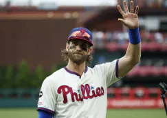 Bryce Harper durante un juego de los Philadelphia Phillies