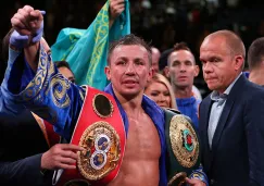 Gennadiy Golovkin celebra victoria contra Derevyanchenko 