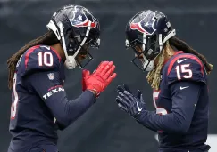 Hopkins y Fuller celebran ante los Falcons