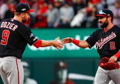  Brian Dozier y Adam Eaton festejan su victoria con Washington