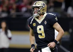 Drew Brees festeja una anotación de su equipo