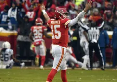 Patrick Mahomes, quarterback de Kansas City Chiefs, celebrando una anotación