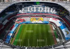 Así lucía el miércoles la cancha del Estadio Azteca