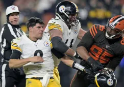 Mason Rudolph luego de ser golpeado por Myles Garrett