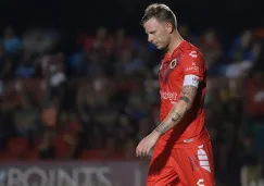 Cristian Menéndez en un partido con Veracruz