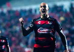 Ariel Nahuelpan festeja un gol con Xolos 