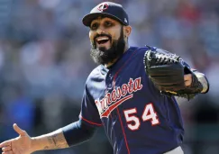 Sergio Romo durante un partido con los Twins de Minnesota