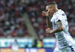 Diego Chávez celebrando un gol con Veracruz