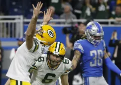 Mason Crosby festeja el gol de campo del triunfo