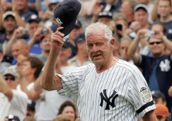 Don Larsen, en un homenaje con los Yankees