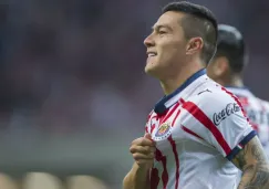 Michael Pérez, en festejo con Chivas