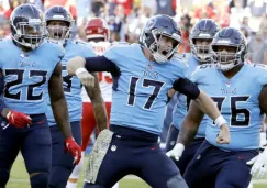 Tannehill celebra una anotación con los Titans