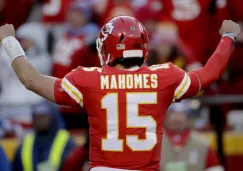 Patrick Mahomes celebrando un touchdown