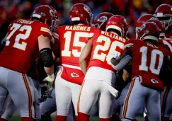 Jugadores de los Kansas City Chiefs durante el 'huddle'