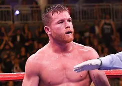 Canelo en la esquina en del cuadrilátero 