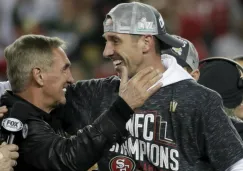 Kyle Shanahan, felicitado tras la Final de Conferencia Nacional