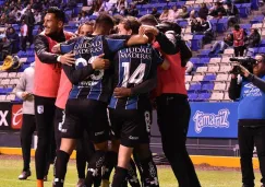 Jugadores de Gallos, en festejo contra Puebla