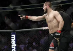 Khabib Nurmagomedov durante su pelea con Conor McGregor