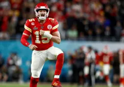 Patrick Mahomes celebra durante el Super Bowl