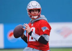 Tom Brady en un entrenamiento con New England Patriots