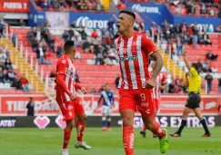 Mauro Quiroga, en festejo con Necaxa