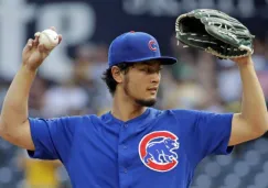 Darvish en un juego con los Cubs 