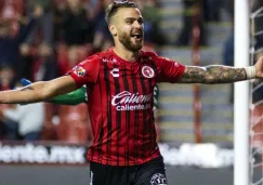 Leandro González Pírez celebrando su acción