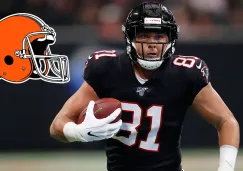 Austin Hooper durante un partido con los Falcons